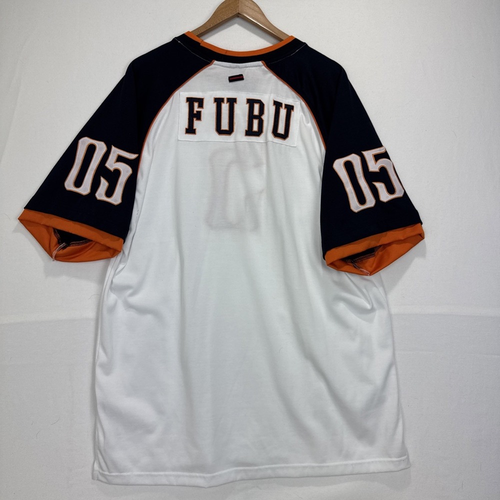 VTG FUBU 90s Denver Broncos Jersey 05 Sz XL White/ Orange Rare - Picture 12 of 12